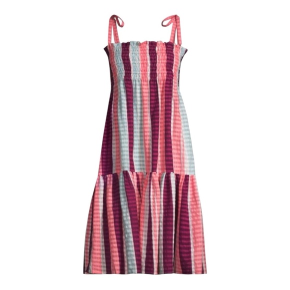 Tanya Taylor Swim NWT Leandra Smocked Striped Cover Up Dress Women’s 1X - Picture 4 of 11
